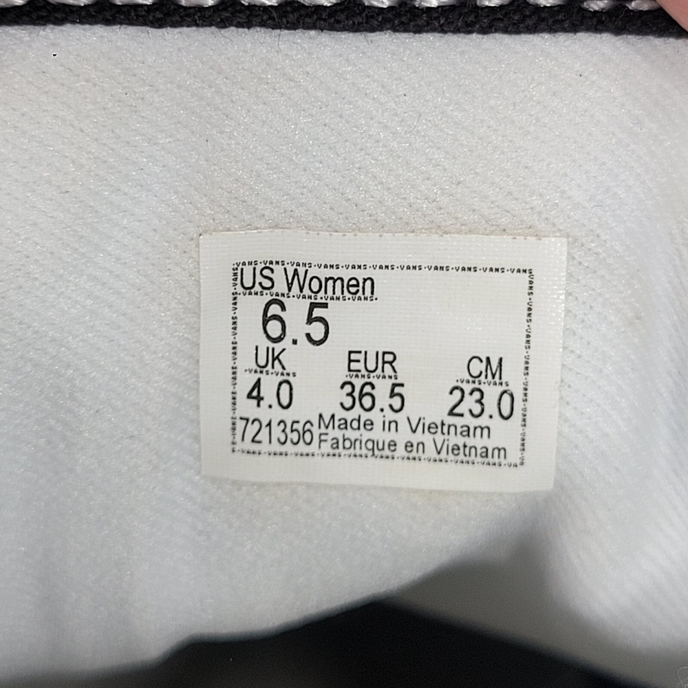 Vans Shoes Womens 6.5 Black White Low Top Lace Up Skate Sneakers Canvas Classic - Picture 9 of 9